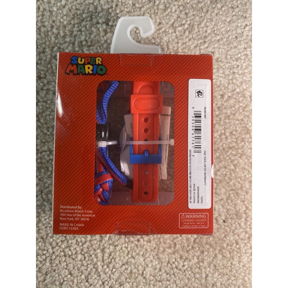 Super Mario Flashing LCD Digital Watch & Compass Strap Set Nintendo Accutime New - Picture 3 of 4